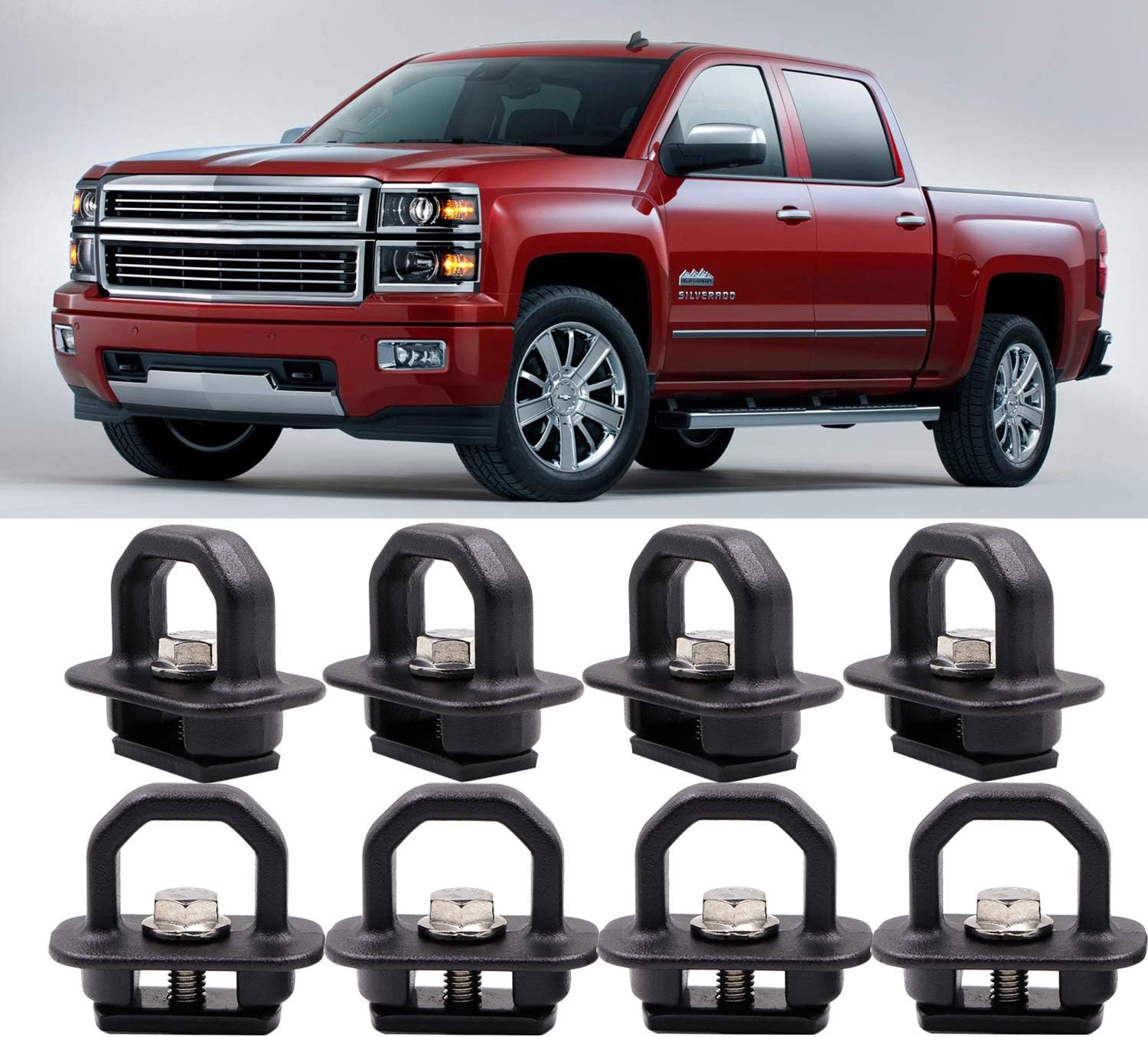 Exterior Accessories 4PCS BLIAUTO Set Tie Down Anchors Bed Side Wall