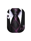 Barry.Wang Mens Ties Set 63" Striped Plaid Silk