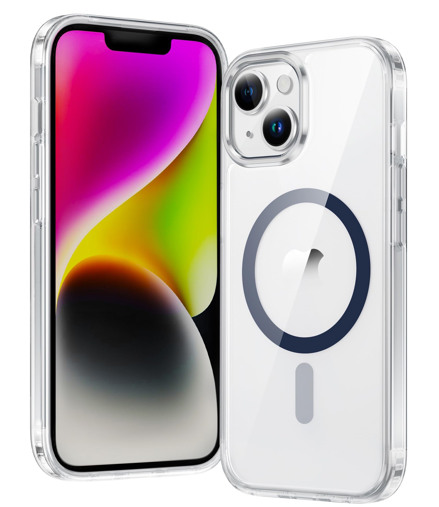 Photo 1 of FNTCASE for iPhone 14 Plus Case Clear Protective Phone Cover for iPhone 14plus | Magnetic, Shockproof, Military Grade, Drop Protection, Anti-Yellowing, Anti-Slip, Slim, Thin, Lightweight, SapphireBlue