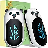 Hand Warmers Rechargeable 2 Pack,6000mAh Cute Panda Shaped Electric Hand Warmer,20Hrs Long Heating Reusable Hand Warmer,Portable Pocket USB Heater for Christmas,Outdoor,Hunting