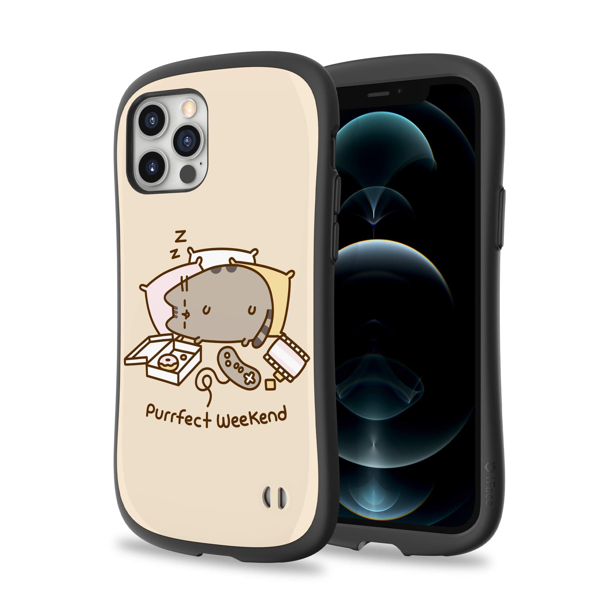 iFace x Pusheen First Class Designed for iPhone 12 and iPhone 12 Pro (6.1") – Cute Shockproof Dual Layer [Hard Shell + Bumper] Phone Case – Purrfect
