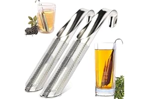 TASUNTE Stainless Steel Tea Diffuser & Strainers - 2PCS Long-handle Filters for Loose Leaf Tea, Coffee, Spices