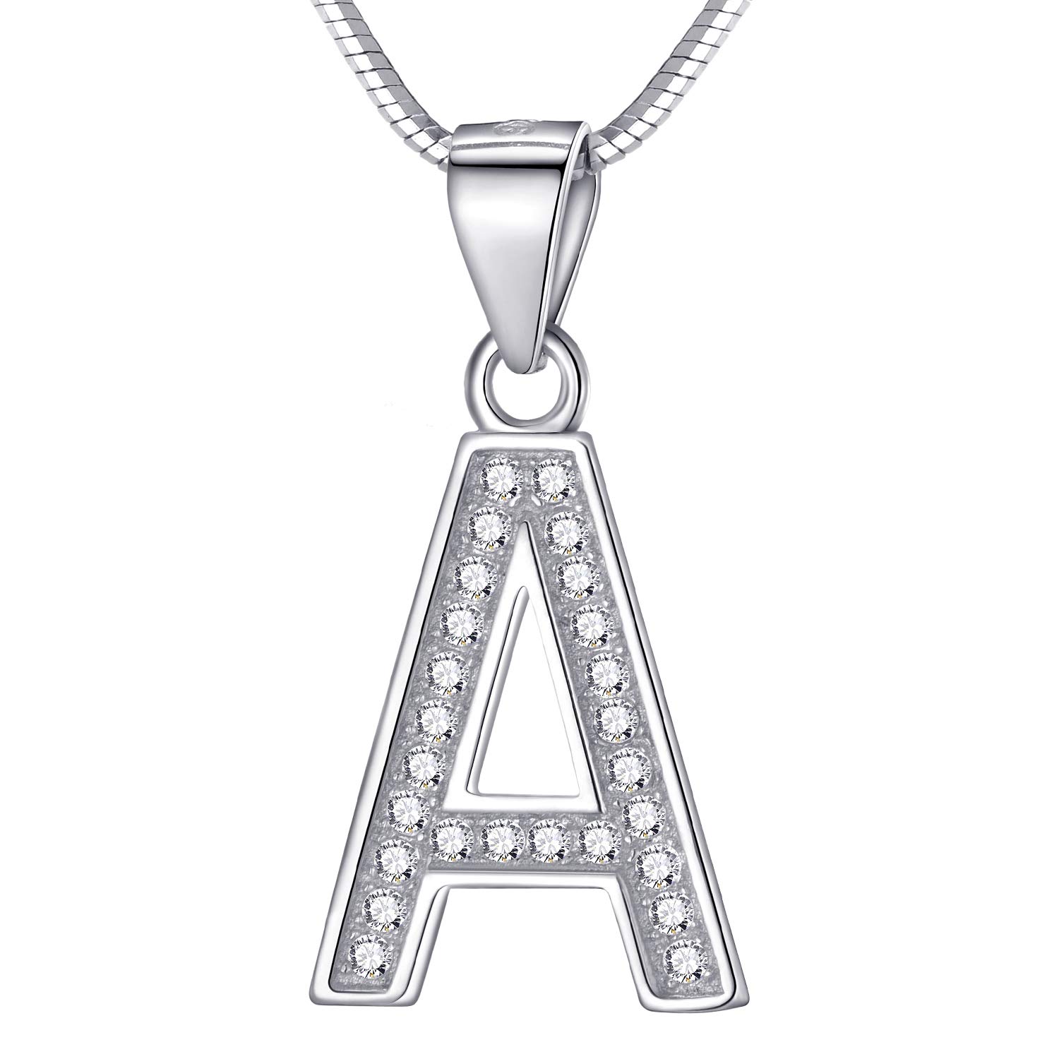 Morella Women's Letter Necklace Necklace and Pendant Letter A - 925 Sterling Silver Rhodium Plated – 45 cm Long — image 1
