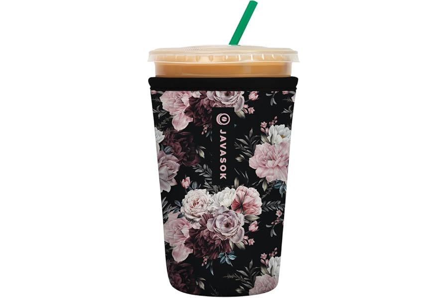 Sok It JavaSok Iced Coffee & Cold Soda Insulated Neoprene Cup Sleeve (Bloom at Night, Medium: 22-28oz)
