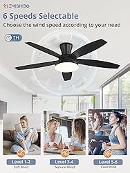 ZMISHIBO 48 inch RGB Ceiling Fans with Lights and