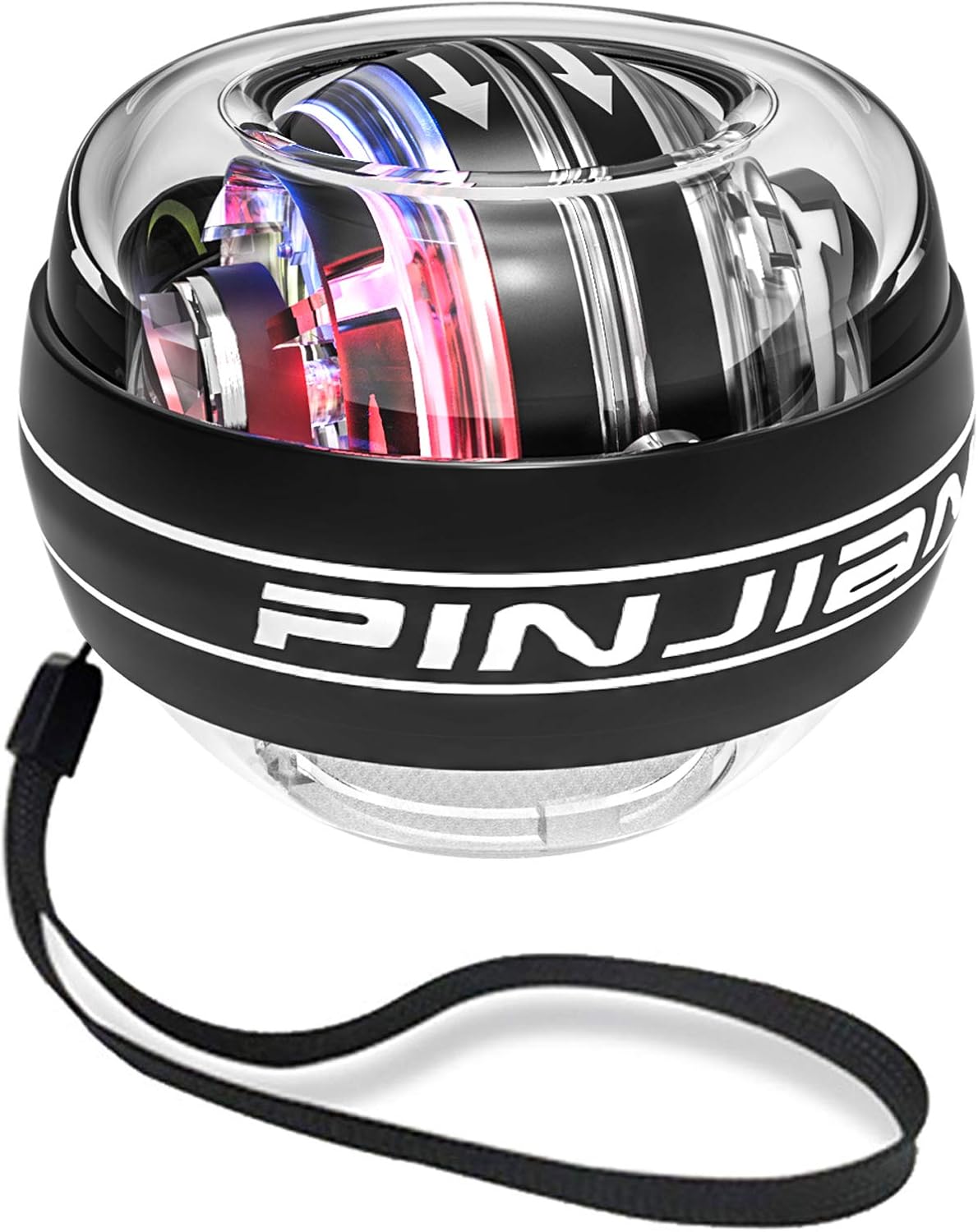 PIN JIAN Wrist Trainer LED Power Gyroball Essential Spinner Gyroscopic Forearm Exerciser Hand Strengthener Gyro Ball Grip Strengthene