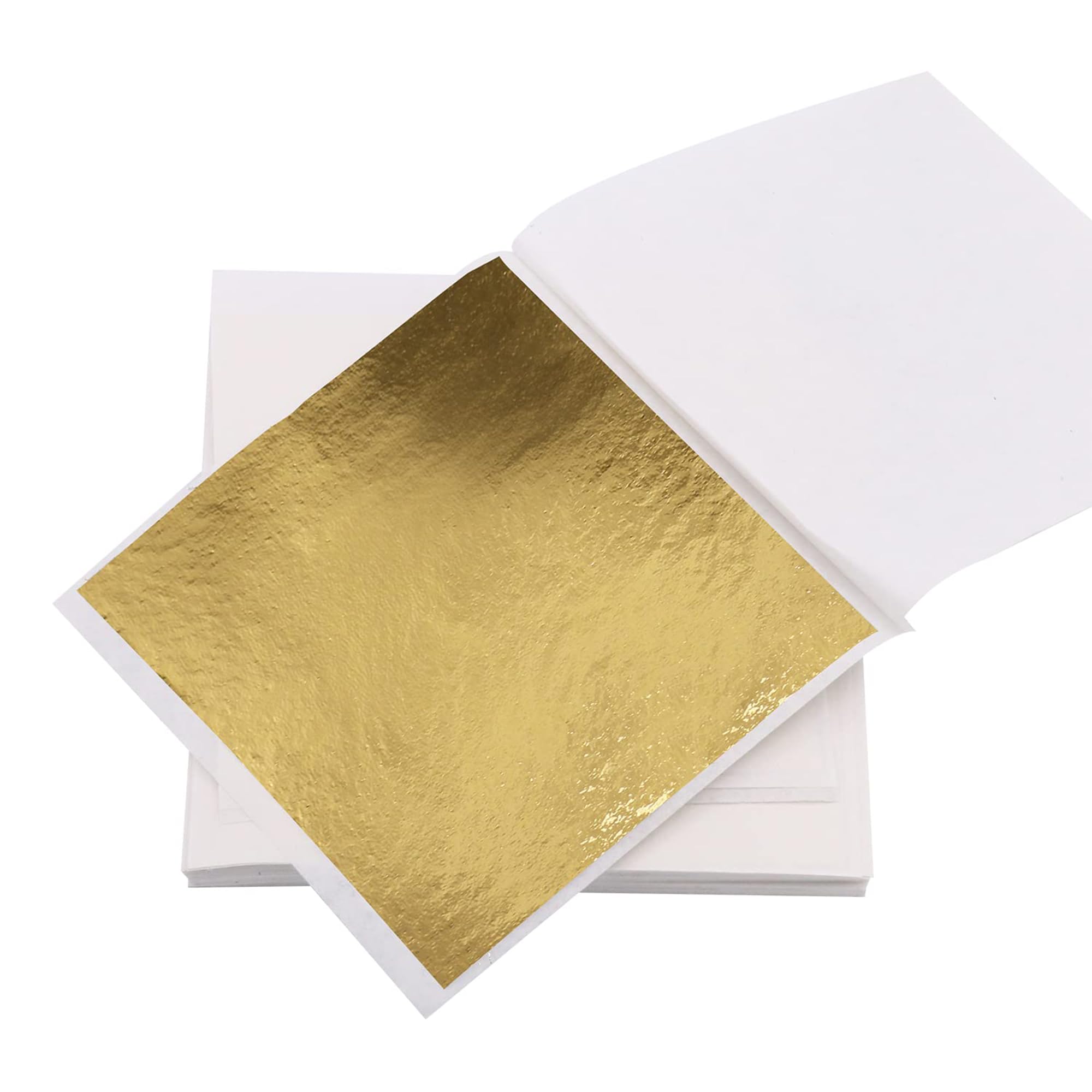 Gold Leaf Sheets Gilding Gold Foil Paper 8cm Metallic Leaf Paper for Nails,Arts Crafts, Paintings,Furniture Decoration