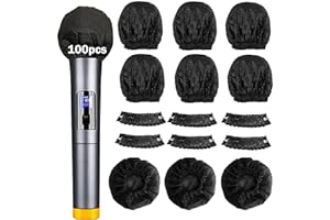 SUNPRO Microphone Covers Disposable 100pcs, Non-Woven,Clean No-Odor Windscreen Pop Filters Protective Cap for Handheld Karaoke Microphone