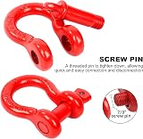 FreeTec 3/4" Bow Shackles 4.75 Ton D Ring Heavy Duty Galvanized Lifting 2 Pack view 5