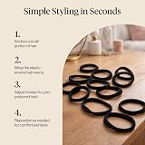 Kitsch Black Hair Ties 12 Pack Nylon Elastic Hairbands No Damage view 7