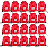 CODOBON 20 Pcs Drawstring Bags,Bulk Draw String Backpack, Cinch Bag Sackpack for Travel Gym Sport, Red