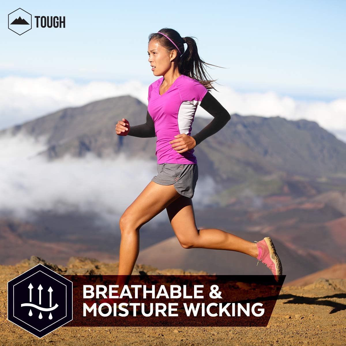 Tough Outdoors UV Protection Cooling Arm Sleeves, UPF 50 Long Sun Sleeves for Men and Women : Clothing