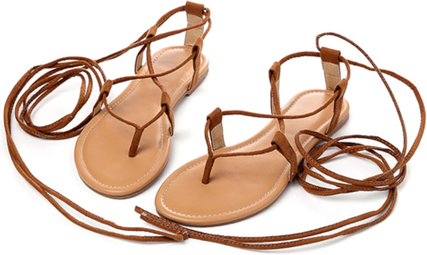 Summer Roman Sandals Multiple Cross Strap Tall Knee high Thong Nubuck Women Sandals Flip Flops 