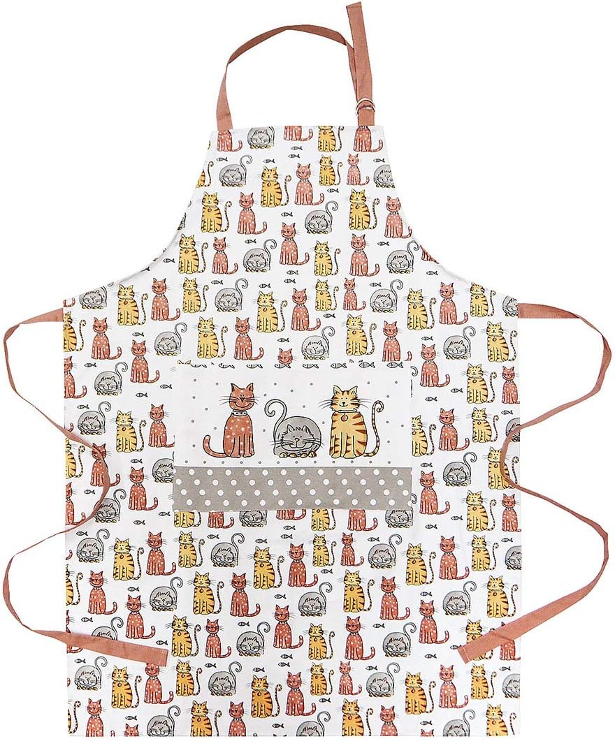 SPOTTED DOG GIFT COMPANY Cat Apron for Women Kitchen Cooking Apron with Pocket, 100% Cotton Adjustable - Image 5