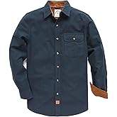 Dubinik® 6 oz Flannel Shirt for Men Long Sleeve Casual Button Down Brushed 100% Cotton Shirt