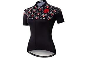 JPOJPO Women's Cycling Jersey Tops Summer Short Sleeve Full-Zip Clothing Bike Shirt