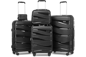 Melalenia Luggage Sets 3 Piece Expandable Suitcase Set, PP Hardshell Suitcase with Spinner Wheels,Lightweight Carry On Luggage with TSA Lock