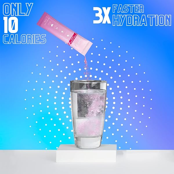 HYDROMATE ELECTROLYTES POWDER DRINK MIX PACKETS HYDRATION ACCELERATOR LOW SUGAR LOW CALORIE RAPID PARTY RELIEF RECOVERY PLUS VITAMIN C COTTON CANDY FLAVOR 16 STICKS