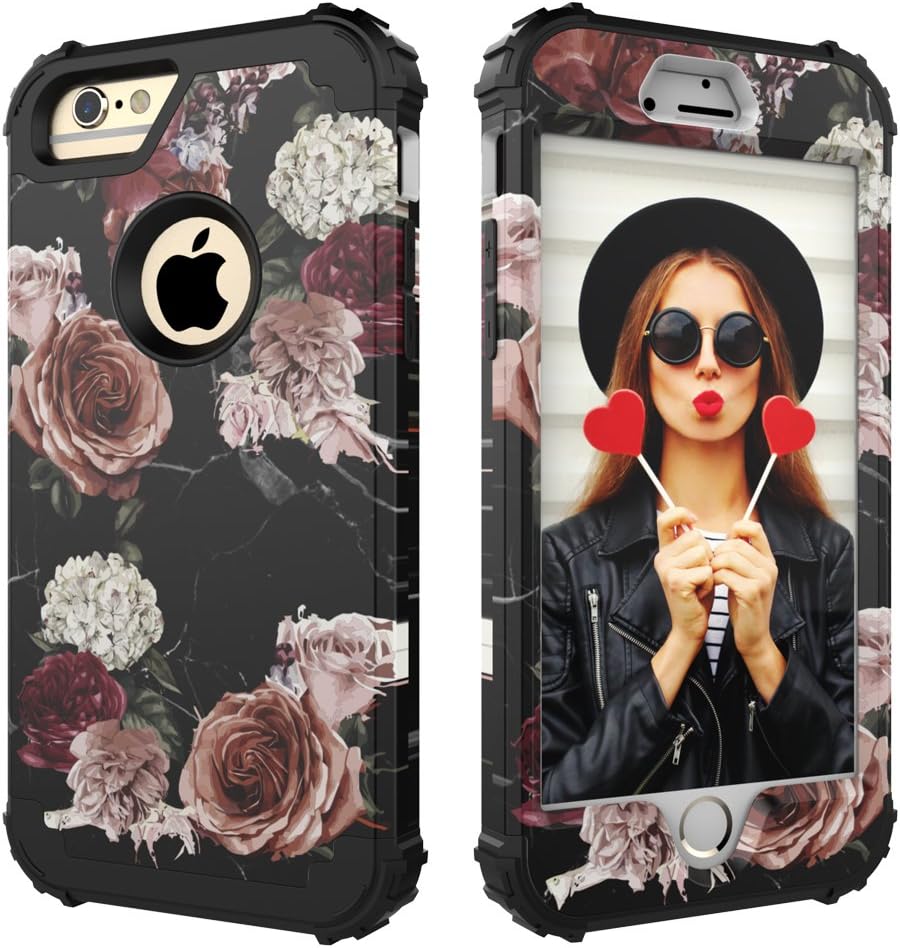 iPhone 6 Case,iPhone 6S Case,Digital Hutty 3 in 1 Shockproof Heavy Duty Full-Body Protective Cover for Apple iPhone 6,iPhone 6S Marble Case