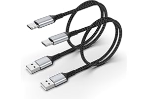 USB to USB C Cable 2FT, 2-Pack USB A to USB C Cable 2 FT Fast Charging, Braided Short USB to USBC Cables, USB Type C Charger 