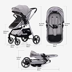 Lortsybab 2-in-1 Baby Stroller with Bassinet Mode
