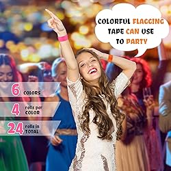 Hoolerry 60 Pcs Flagging Tape Assorted Colors, Non
