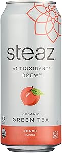 Steaz Organic Iced Green Tea, Peach, 16 oz