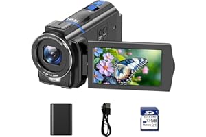 FIREFOTO Camcorder Video Camera 4K, 48MP Cam Corder with IR Night Vision, 16X Zoom Vlogging Video Recorder for YouTube, 3.0" 270° Rotation Touch Screen Travel Camcorders with Battery, 32GB SD Card, Remote