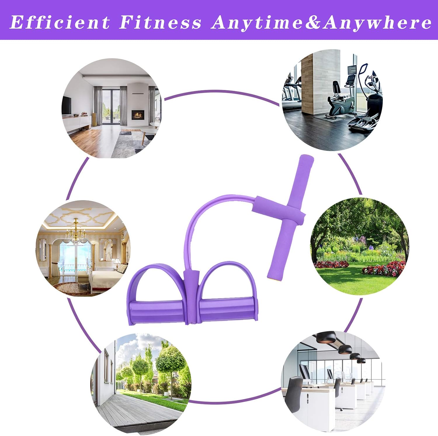 Pedal Resistance Band 4 Tubes Sit-up Puller Equipment Bodybuilding Latex Tension Rope for Abdomen Waist Arm Stretching Slimming Training: Sports & Outdoors