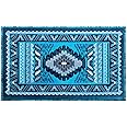 Masada Rugs, Southwest Native American Decor, Area Rug Turquoise (24 Inch X 40 Inch Mat)