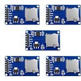 hiBCTR 5-Pack Micro SD TF Card Reader Module, SPI Interface | 3.3V and 5V logic level conversion, compatible with UNO R3, MEGA 2560, ESP32, RP2040