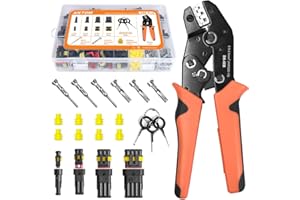 ANTOM 356PCS Automotive Connector Kit - 26 Sets of 1/2/3/4 Pin Waterproof Wire Connectors with Crimping Tool - Ideal for Motorcycle, Car,Wiring Connectors