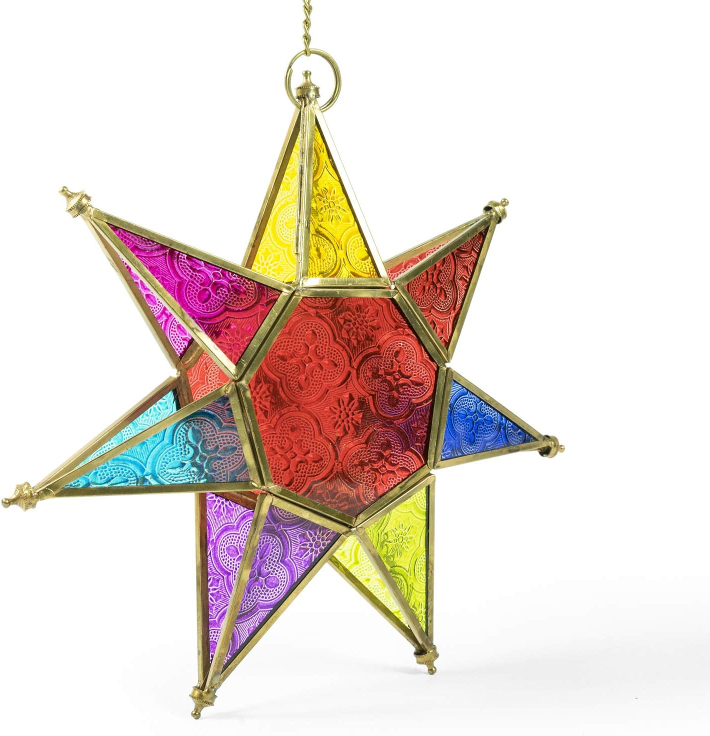 Indian Arts Moroccan Style Star Hanging Lantern (Multicolour)