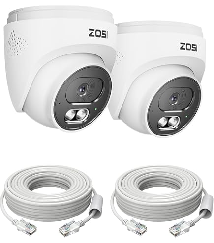 Amazon.com : ZOSI 2Pack C296 5MP 3K PoE PT Add-On Camera Outdoor