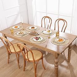 SHACOS 15 inch Round Braided Placemats Set of 6 Non