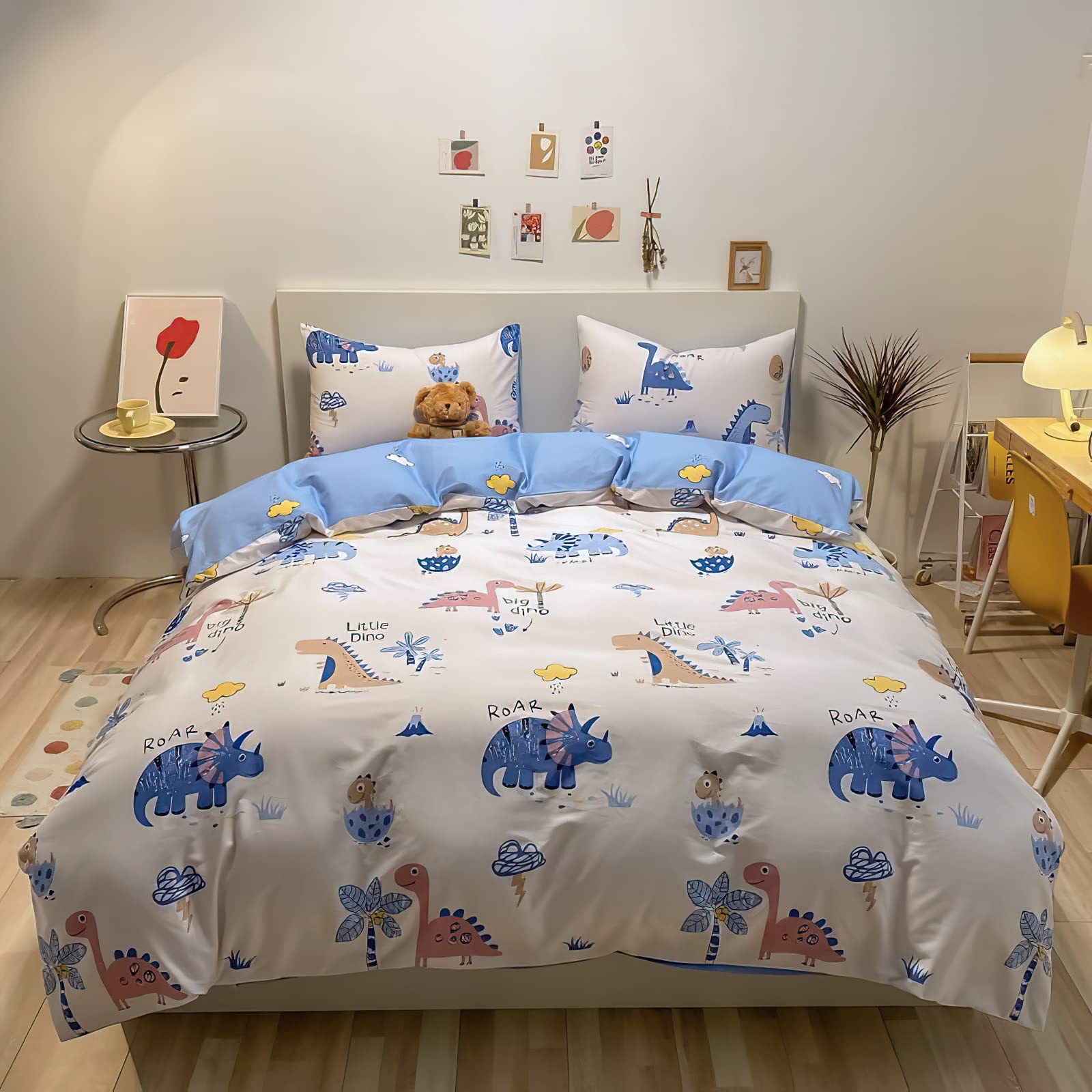 KEAYOO Cot Bedding Set - 100% Cotton 100X135CM Cot Duvet Cover + Pillowcase for Toddler