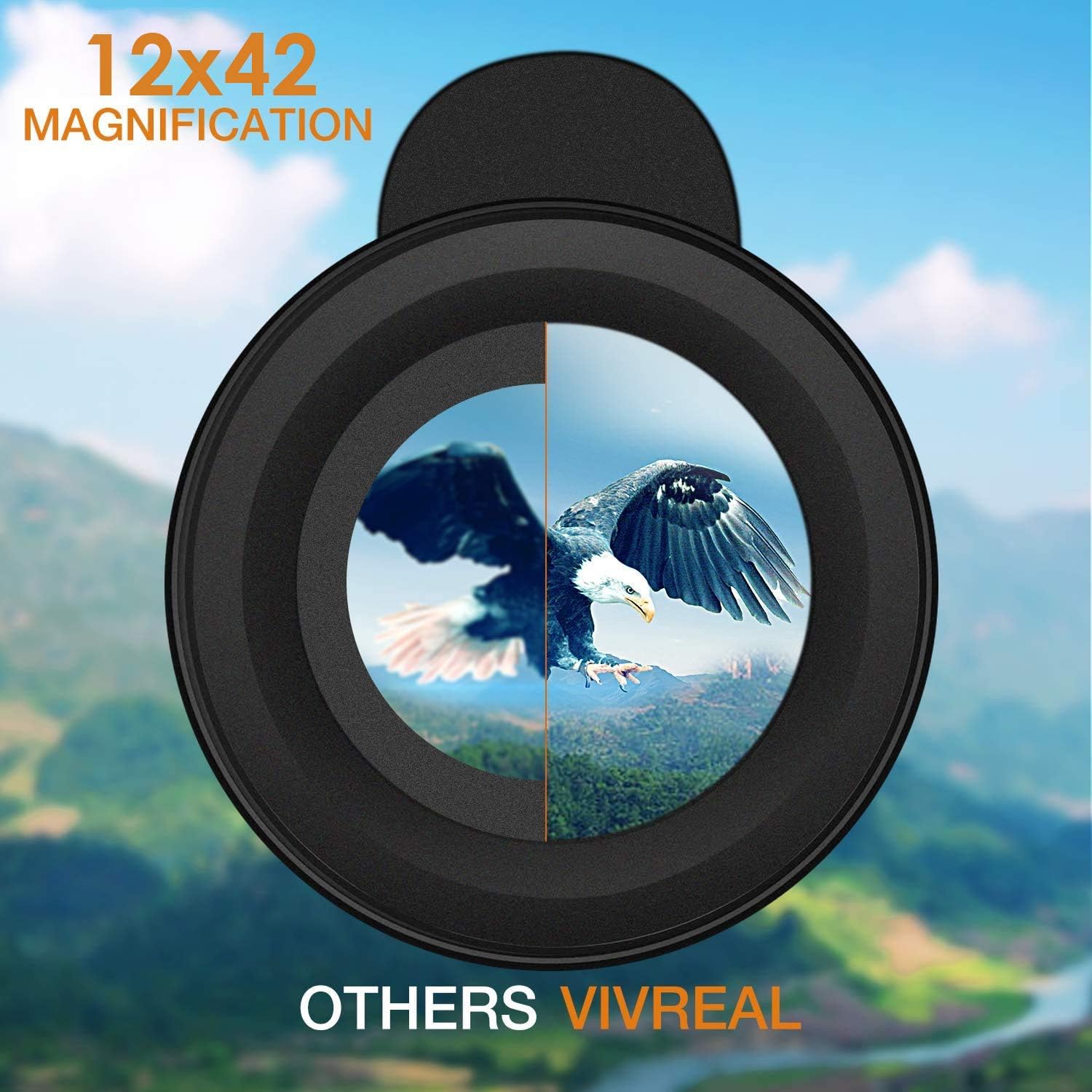 Monocular Telescope - 12X42 High Power Monocular for Bird Watching, IPX7 Waterproof HD Monocular with Tripod Made by Hyper FMC BAK4 Prism & Eco-Friendly Materials : Camera & Photo