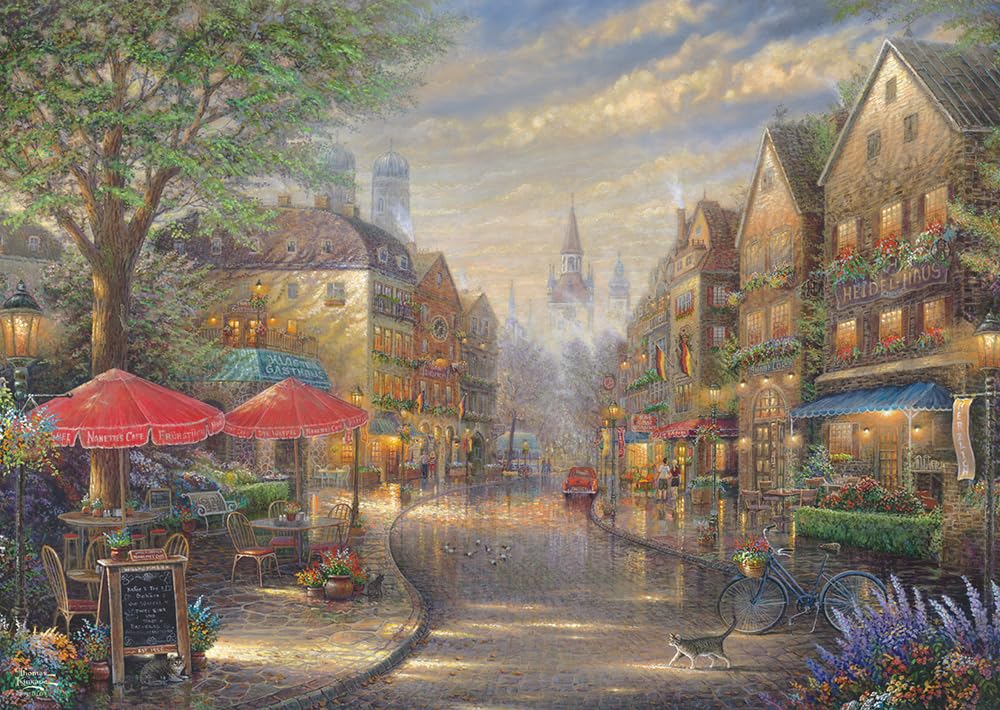 Schmidt Spiele 59675 Thomas Kinkade, Cafe in München, 1000 Stück Puzzle