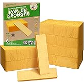 Silkyhose 6PK Compressed Pop-Up Cellulose Sponges, Tear-Resistant &amp; Thick | Tear-Resistant &amp; Biodegradable. Super Absorbent &amp; Long-Lasting. Large for Kitchen, Dishes &amp; Car.