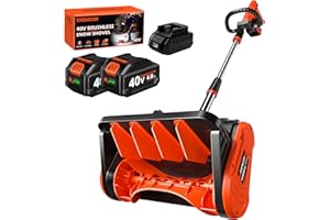 DKENICOR 80V Cordless Snow Shovel, 13-Inch | 2 x 40V 4.0A Battery Powered Snow Blower, Powerful Brushless Electric Snow Shovels with Quick Charger & Directional Plate for Pathway, Patio, Deck, Driveway