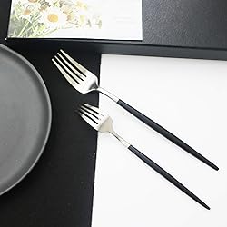 JASHII 18/10 Black Handle Flatware Silver