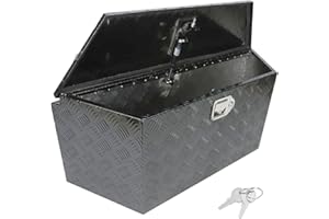 cerbordy Trailer Tongue Box, Aluminum Tongue Box Tool Chest, Heavy Duty Trailer Box Storage with Lock and Keys, for Pickup Truck, RV, Trailer (39" X 16.5" X 12")