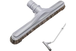 HappyAlley Replacement EZ Glide Floor Tool Compatible with Proteam Backpack Vacuums 10 QT & 6 QT, Upgraded 14" Hard Surface Floor Tool Compatible with Commercial Cleaners(Horse Hair Brush,Gray)