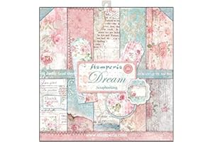 STAMPERIA INTERNATIONAL, KFT PAPER PAD 12X12 10PK DREAM, Pink, Blue