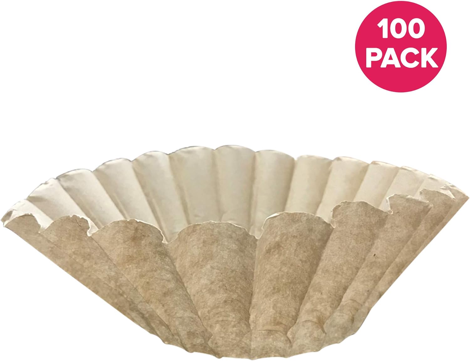 Think Crucial 100PK Replacement for Bunn Unbleached Paper Coffee Filter Fits 12 Cup Commercial Coffee Brewers, Compatible with Part # 1M5002 & 20115.0000