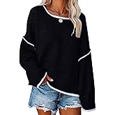 SALENT Women's Casual Oversized Sweaters Loose Soft Chunky Knit Long Batwing Sleeve Pullover Sweater Outfit Sweatshirts Tops