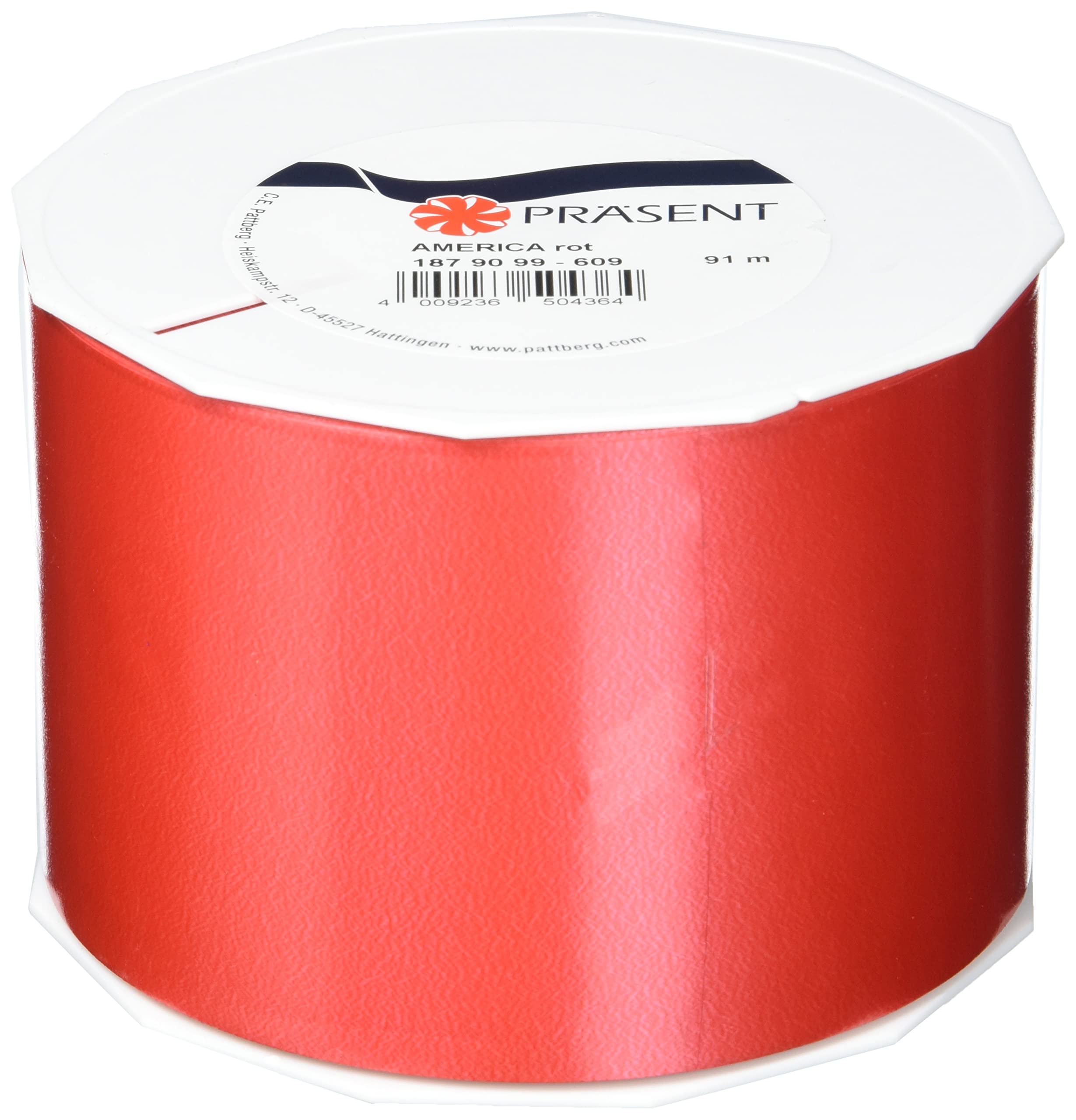 PRÄSENT - America Curling Ribbon Red 90 mm width, 91 m length — image 1