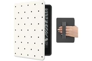 AdorableWhimsy Cute Polka Dot Case for 6.8" Kindle Paperwhite 11th Generation 2021 Release with Hand Strap Slim Premium PU Te