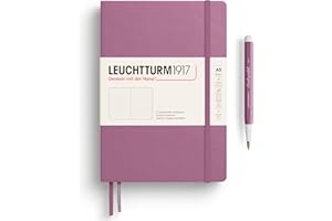 LEUCHTTURM1917 - Notebook Hardcover Medium A5-251 Numbered Pages for Writing and Journaling (Dusty Rose, Dotted)