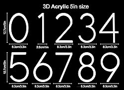 nanlyiau 5in 3D Adhesive door number house numbers